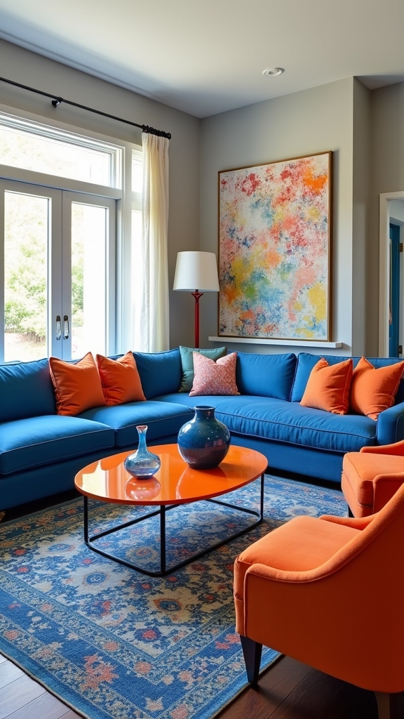 bold blue orange contrast