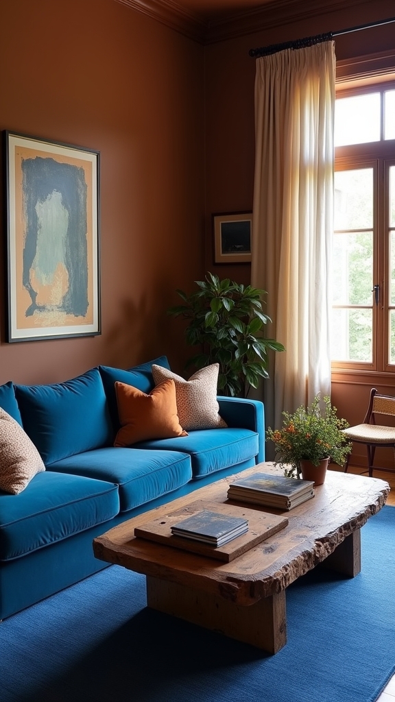 bold brown and blue