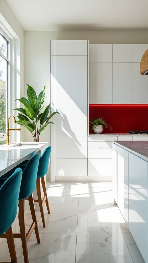 bold color enhances kitchen design