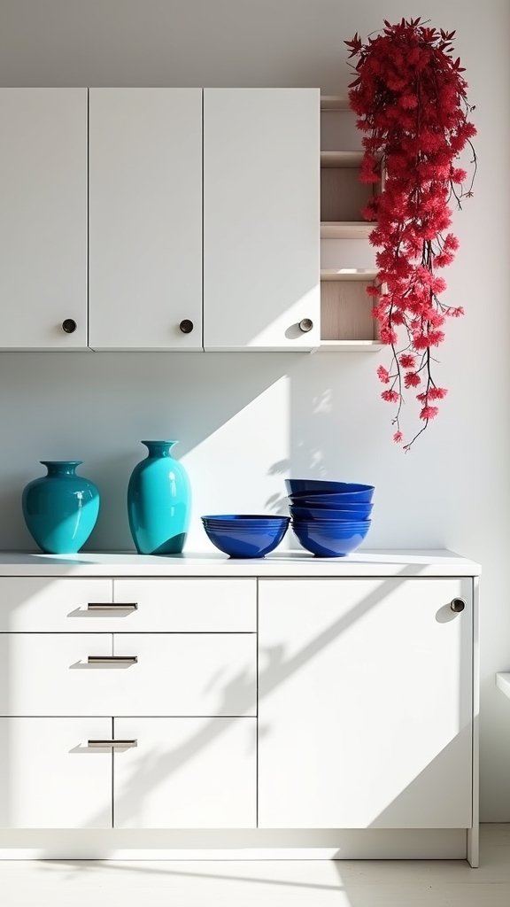 bold colorful kitchen accents