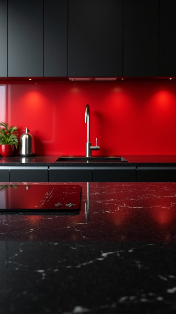 bold colors black countertops