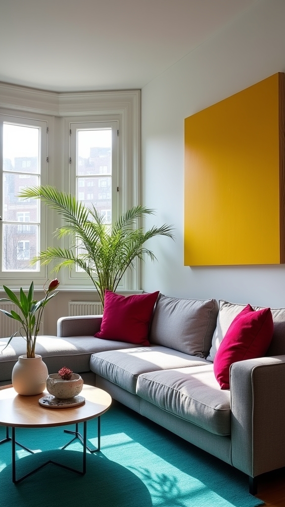 bold colors energize grey