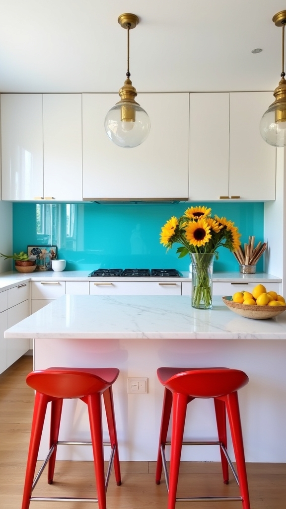 bold colors energize kitchens