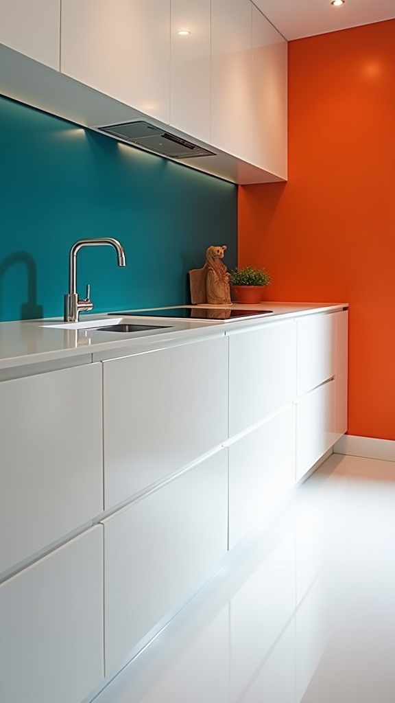 bold colors enhance kitchens