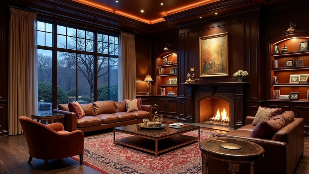 bold dark brown interiors