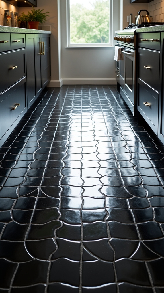 bold geometric black tiles