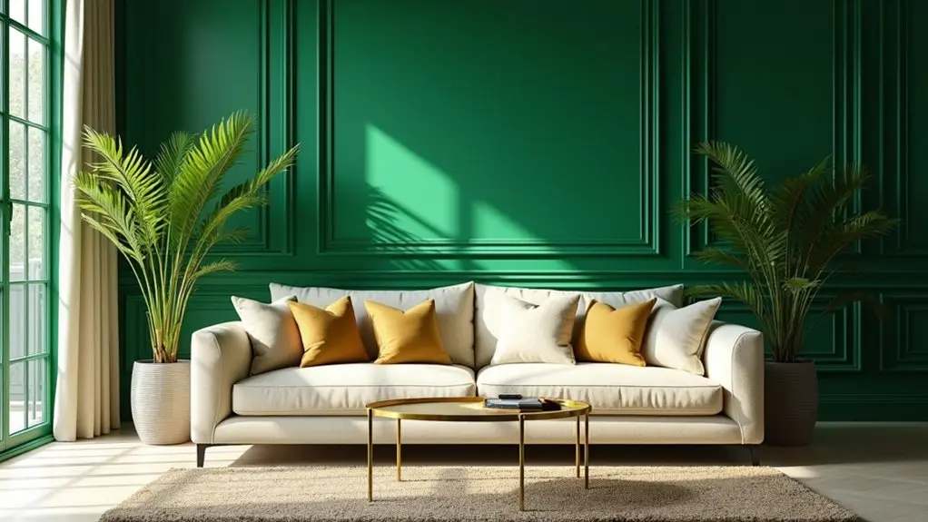 bold green living room designs