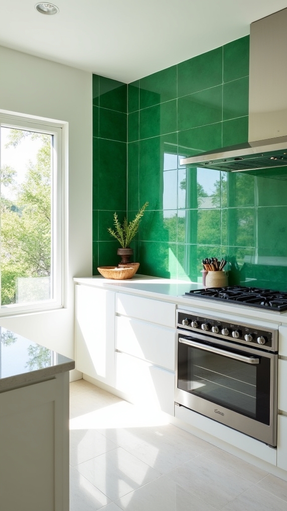 bold green tile elegance