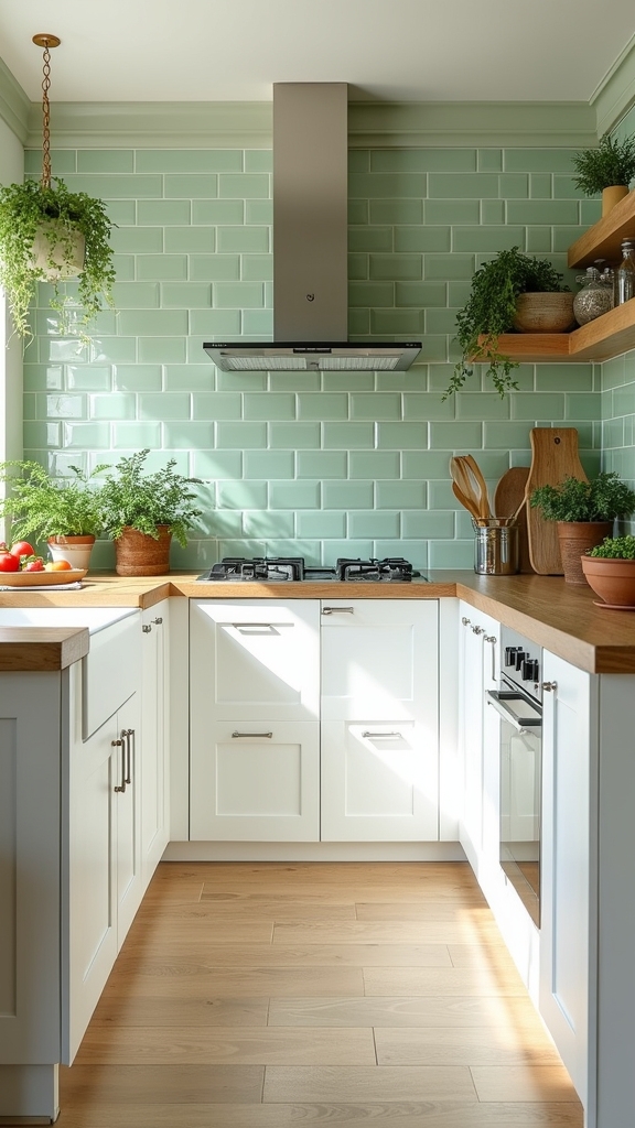 bold green tiles shine