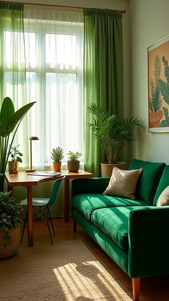bold green workspace design