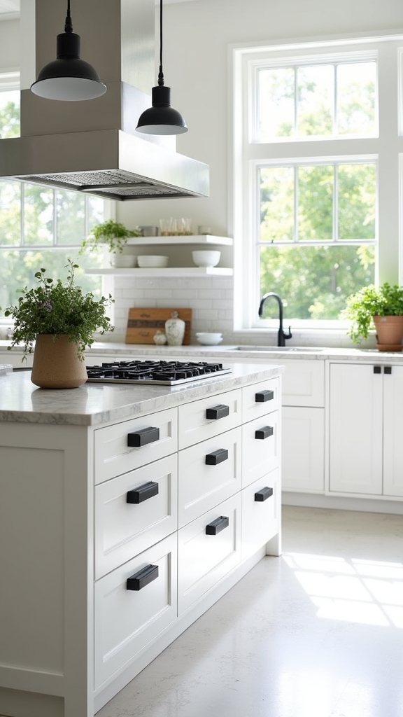 bold hardware enhances kitchens