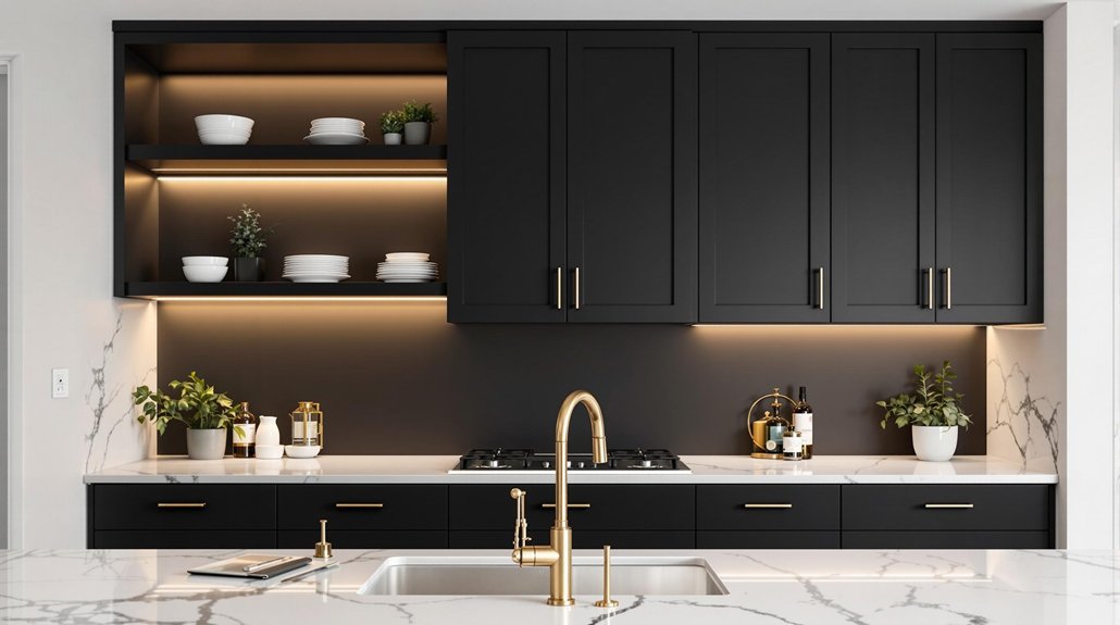 bold modern black cupboards