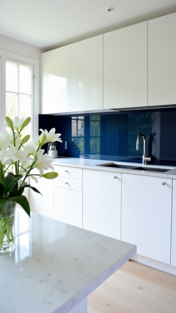 bold navy glass elegance