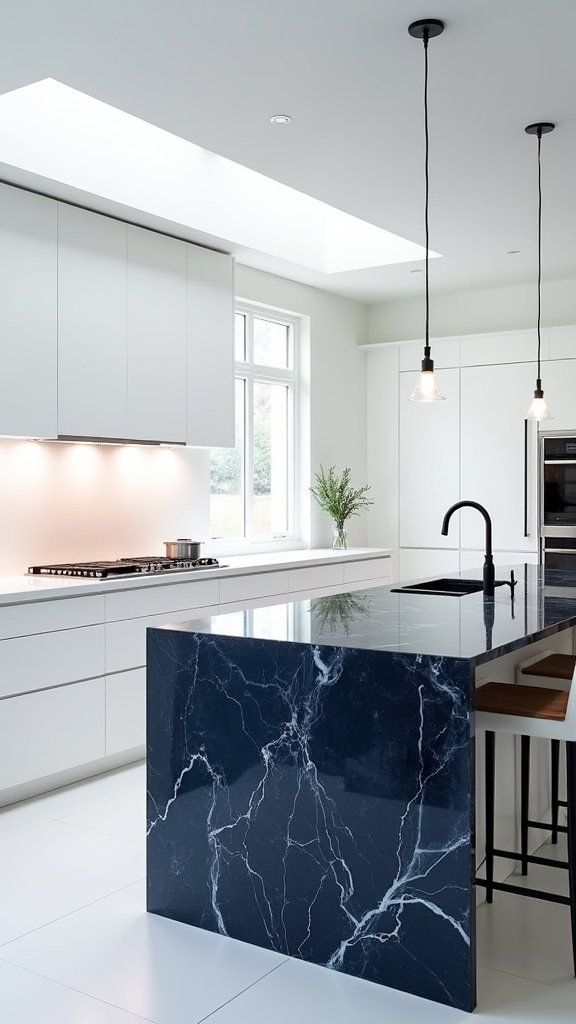 bold navy marble elegance