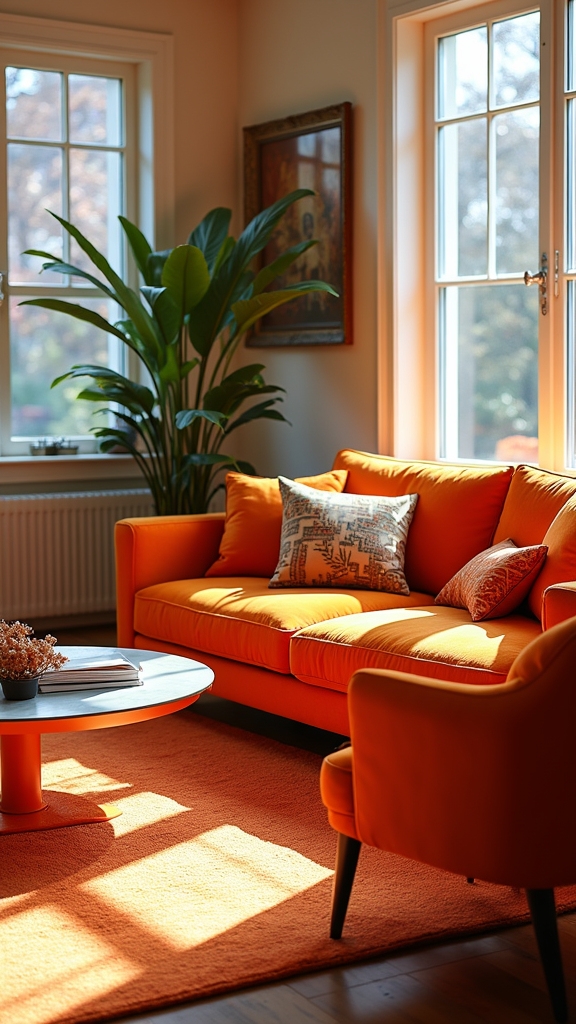 bold orange statement furniture