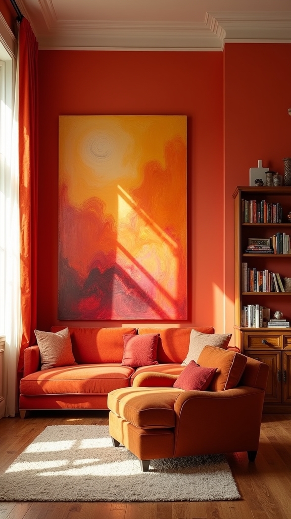 bold orange wall art