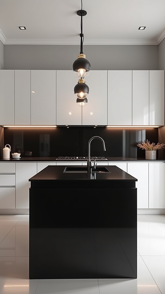bold pendant lamps enhance contrast