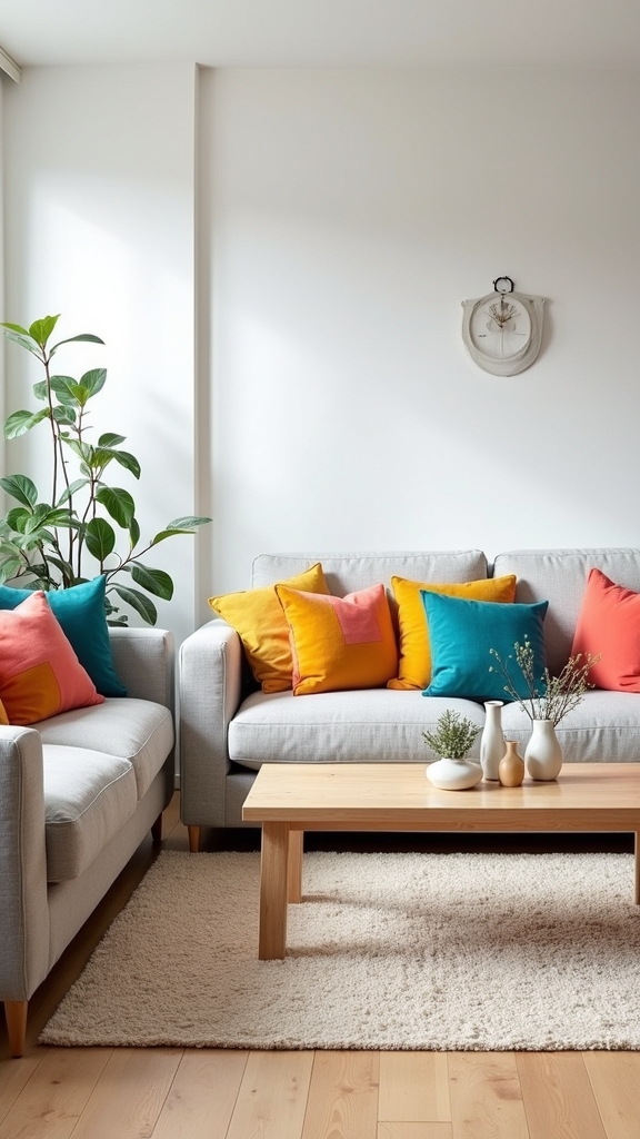 bold pillows enhance simplicity