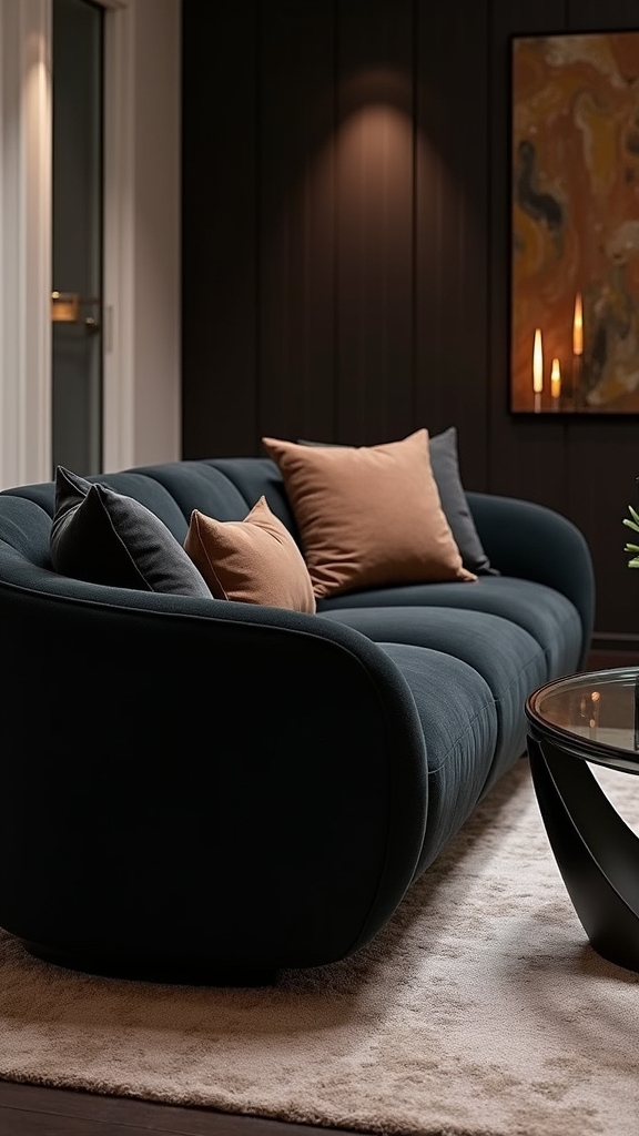 bold sculptural leather sofa