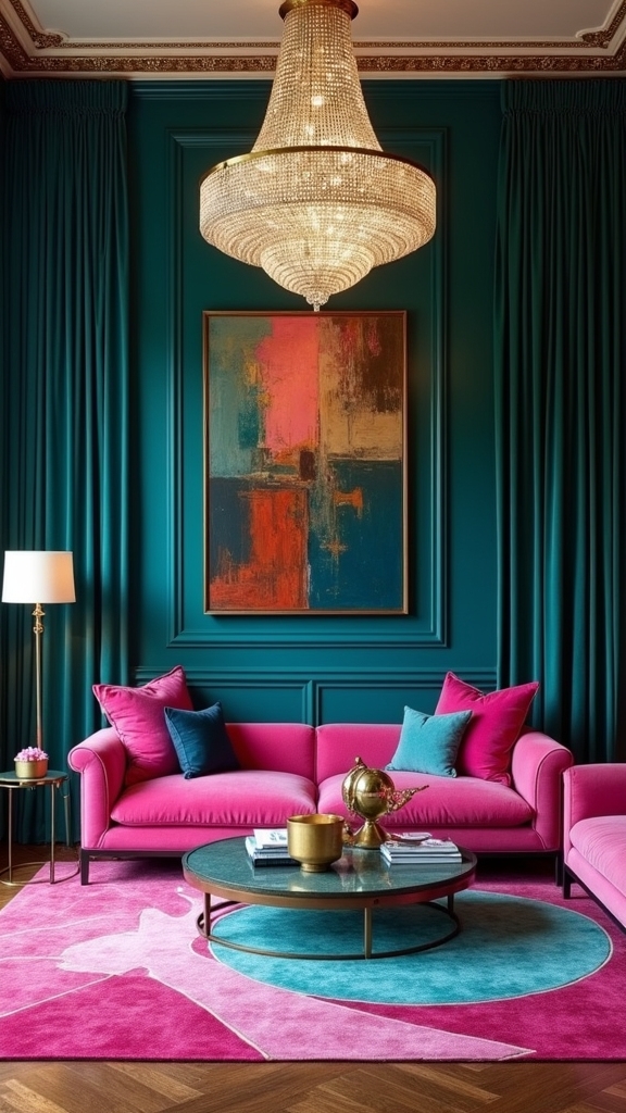 bold teal and pink maximalism