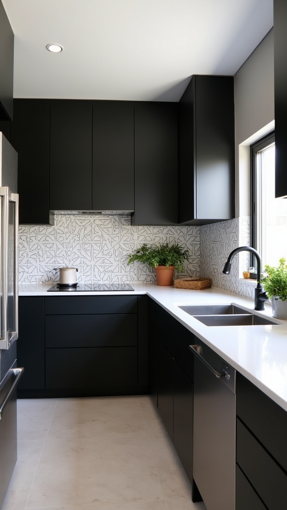 bold tiles enhance kitchen aesthetics