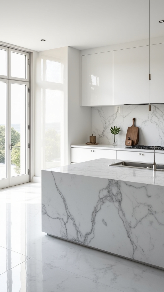 bold white marble centerpiece