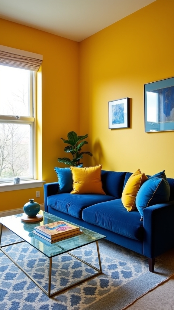 bold yellow accent wall