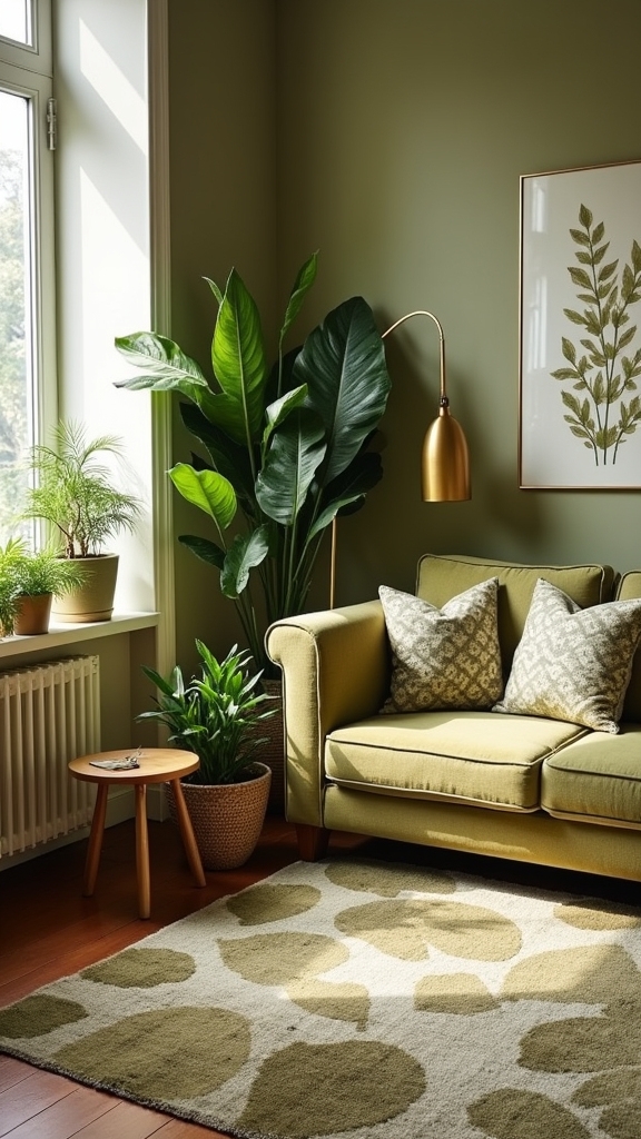 botanical olive tones decor