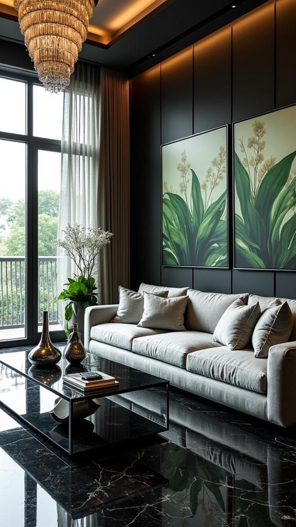 botanical prints black backdrop