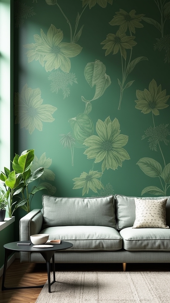 botanical wallpaper focal point