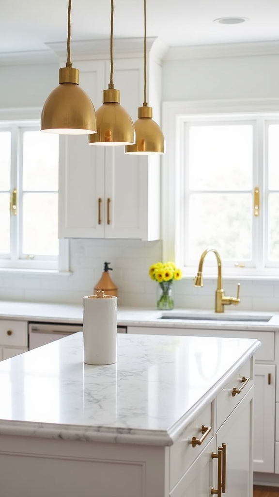 brass accents enhance shaker kitchens