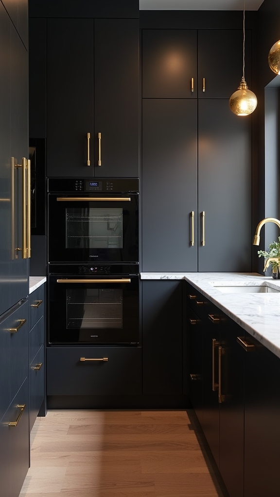 brassy gold kitchen accents