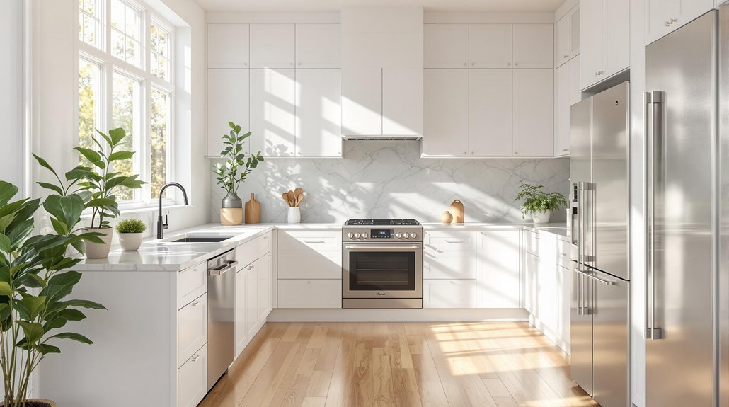 bright airy white kitchen