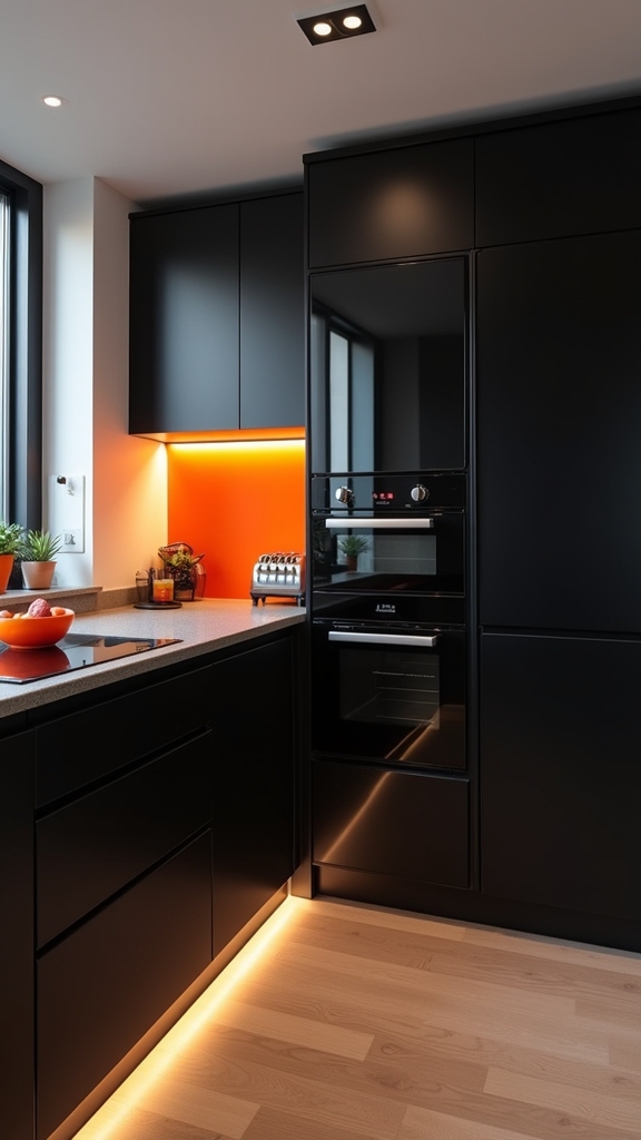bright orange kitchen accents