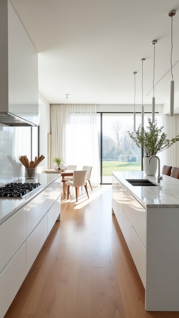 bright reflective kitchen design