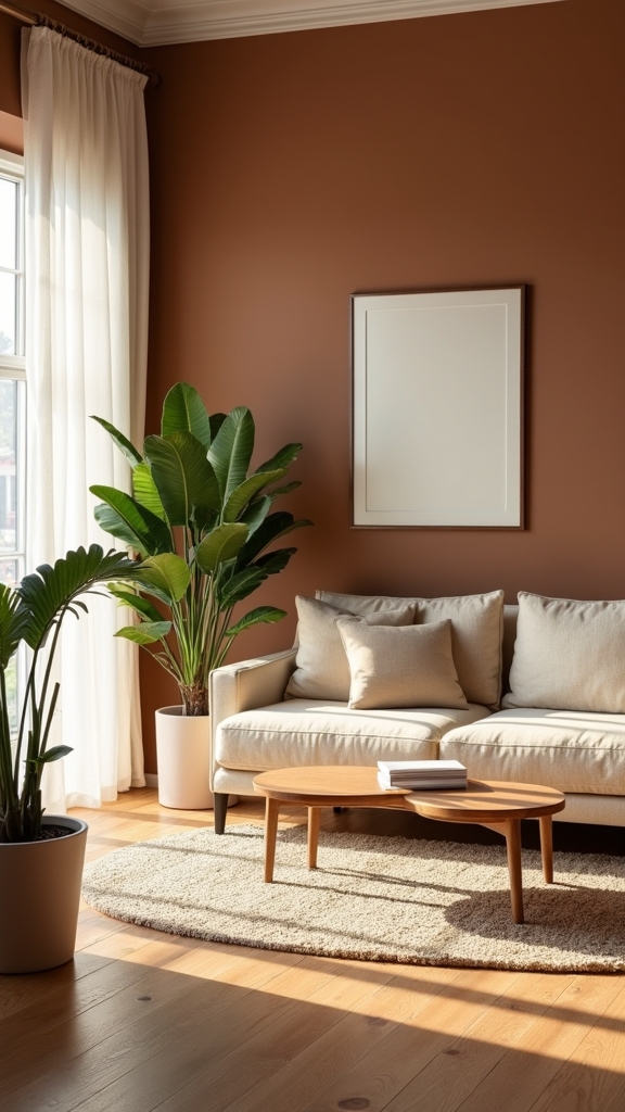 brighten brown living rooms