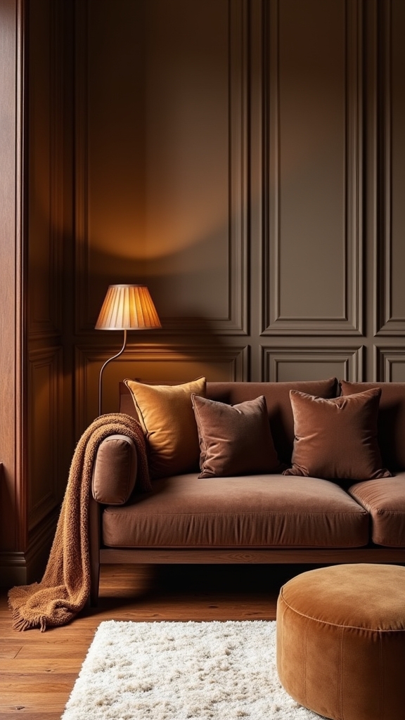 brown couch modern aesthetics