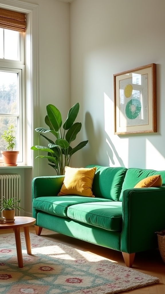 bubbly green sofa elegance