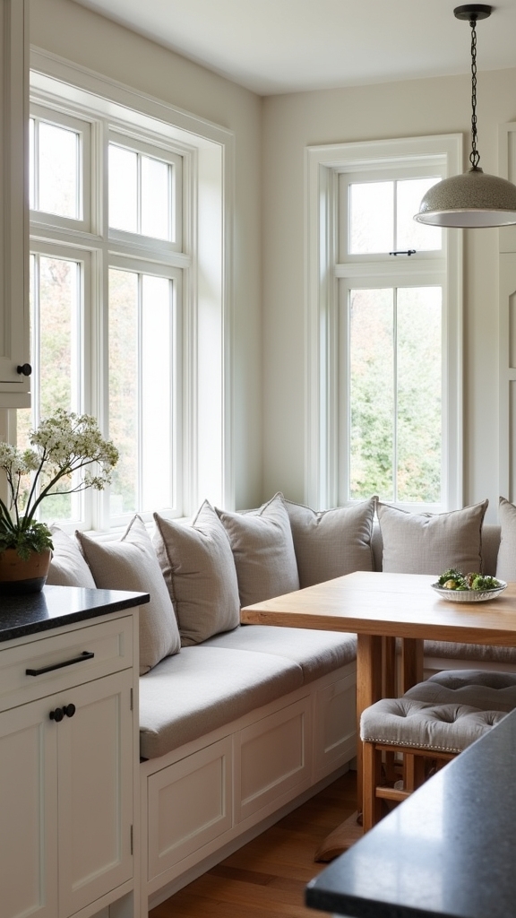built in banquette kitchen design