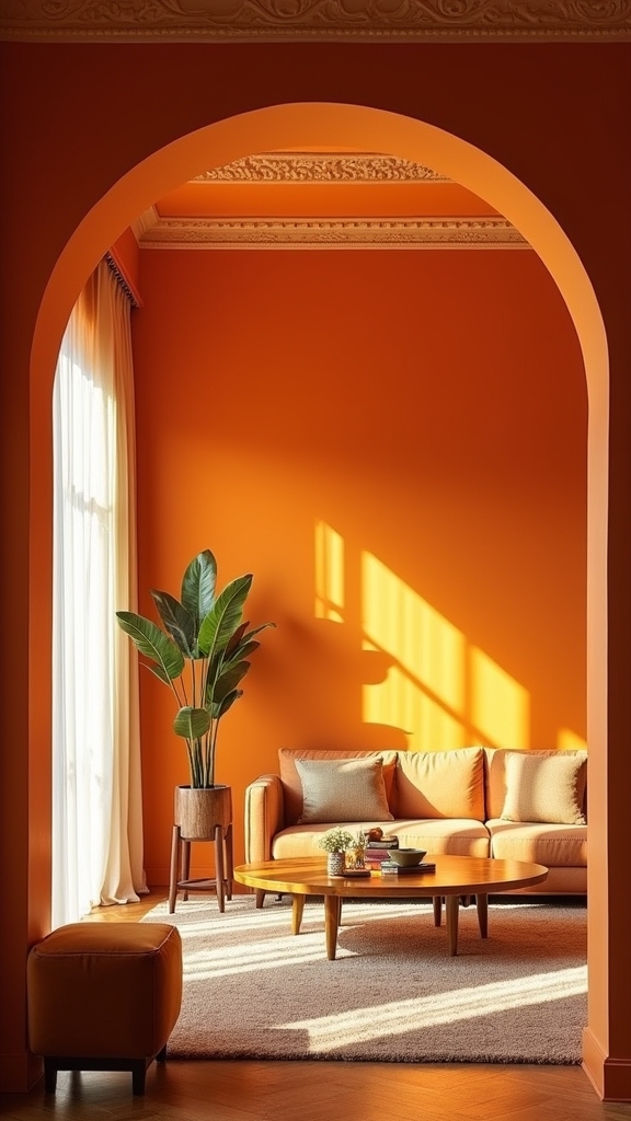 burnt orange architectural accents