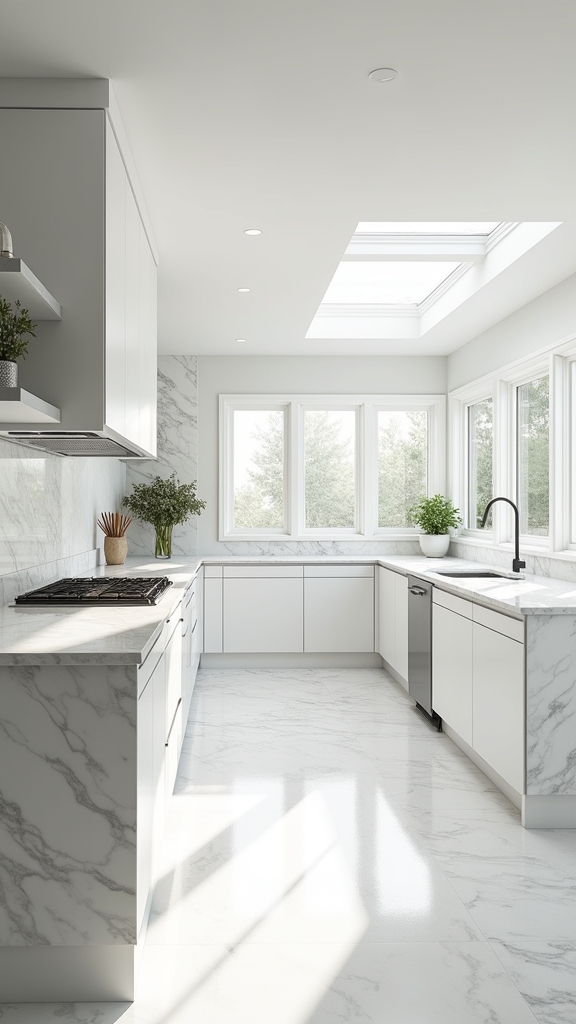 carrara marble kitchen elegance