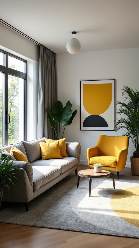 cheerful yellow decor accents