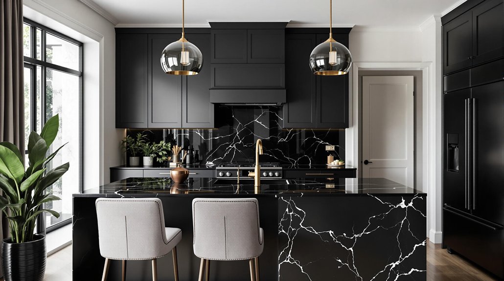 chic black kitchen decor
