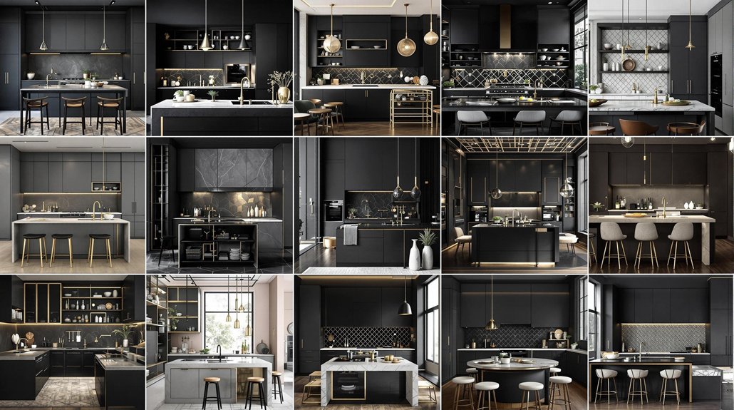 chic black kitchen designs