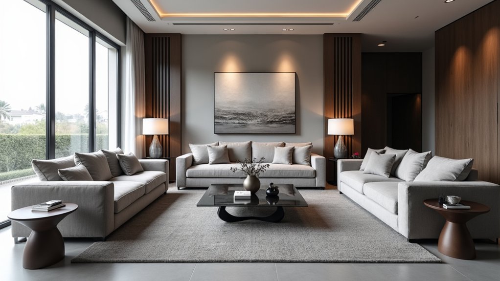 chic contemporary grey living rooms