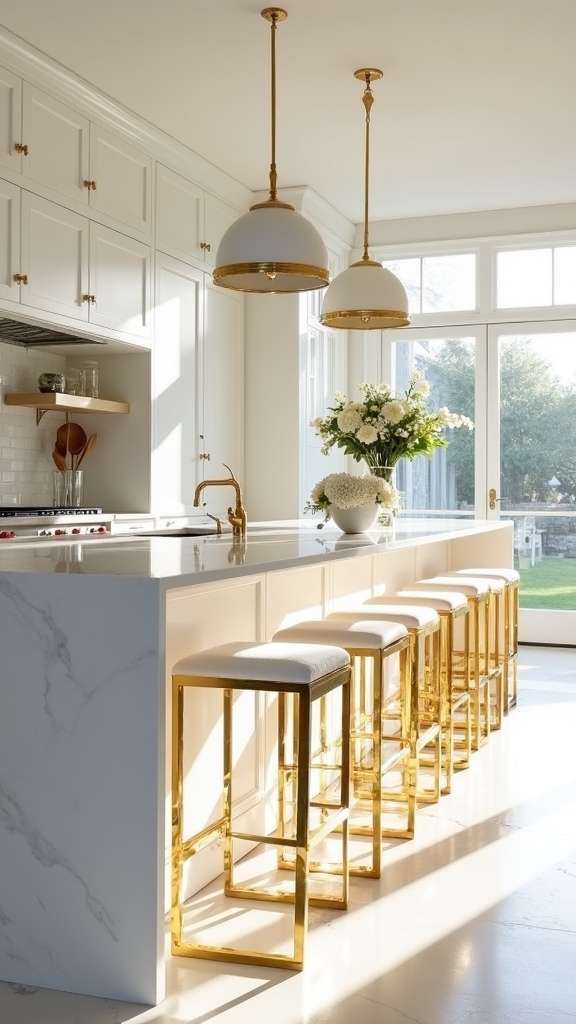 chic gold bar stools
