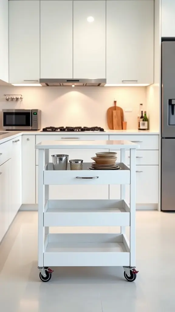 chic multifunctional white trolley