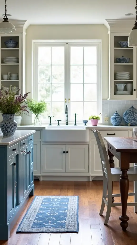 classic white and blue