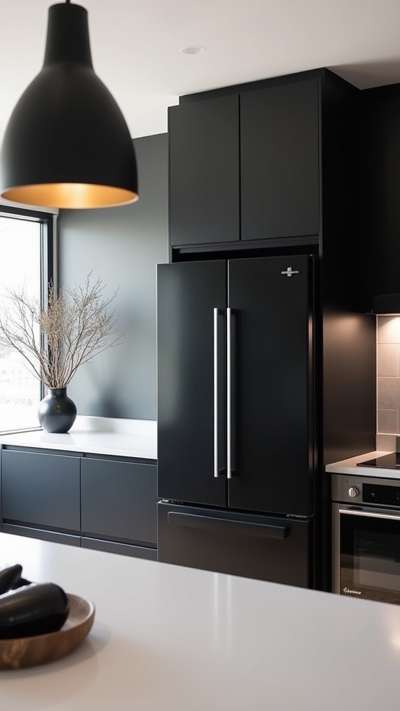 cohesive black appliance design