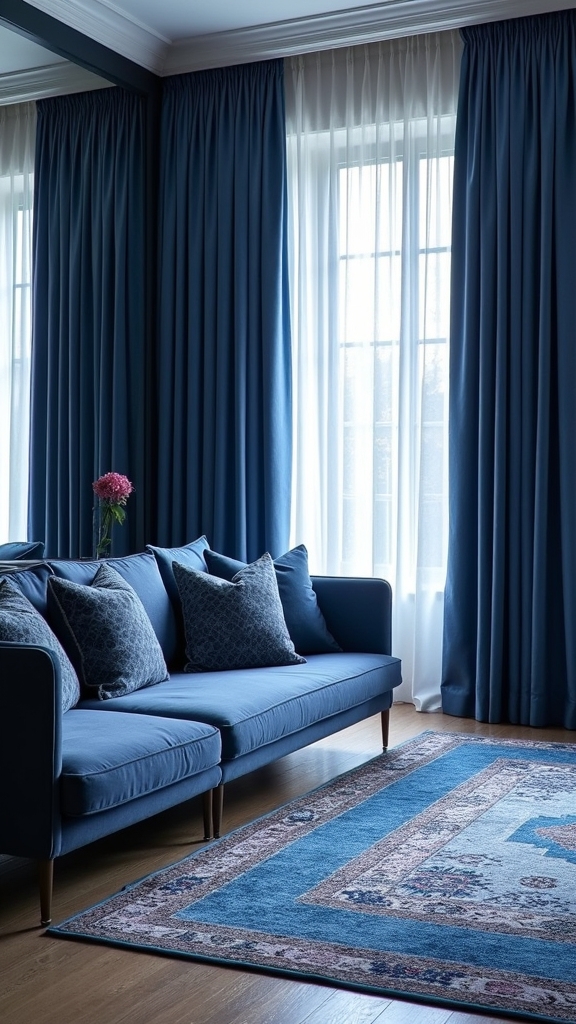 cohesive blue textile layering
